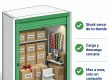 Ilustración: trastero con cajas de stock, papel de regalo y embalajes para preparar la campaña de Navidad de una tienda